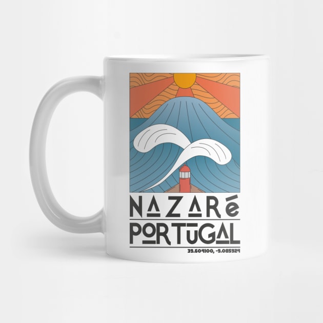 Nazaré Portugal Retro Travel Poster by JDP Designs